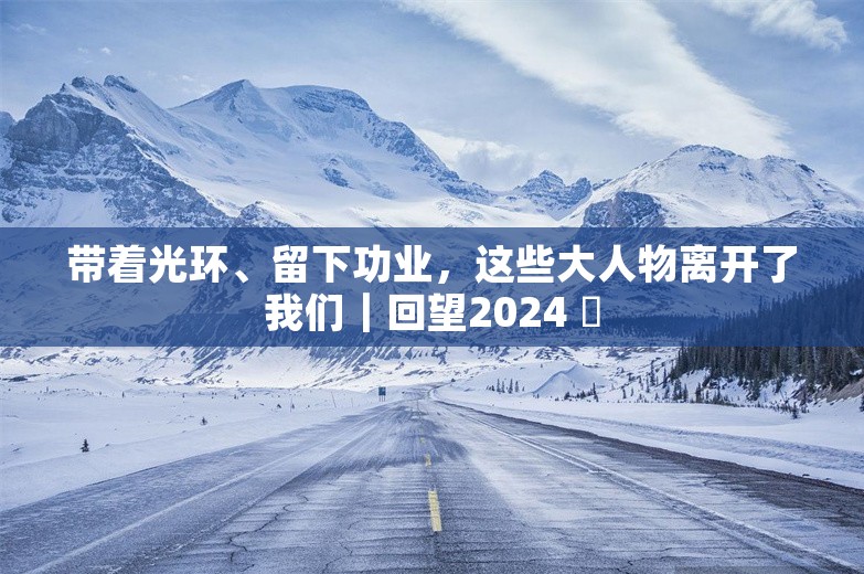 带着光环、留下功业，这些大人物离开了我们｜回望2024 ⑭