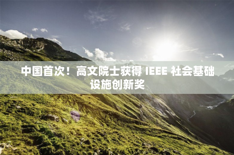 中国首次！高文院士获得 IEEE 社会基础设施创新奖