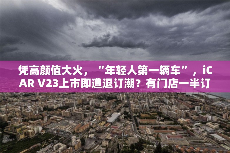 凭高颜值大火，“年轻人第一辆车”，iCAR V23上市即遭退订潮？有门店一半订单被退，品牌方发声：遭到恶意攻击