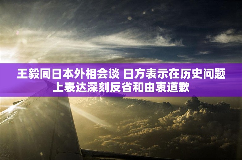 王毅同日本外相会谈 日方表示在历史问题上表达深刻反省和由衷道歉