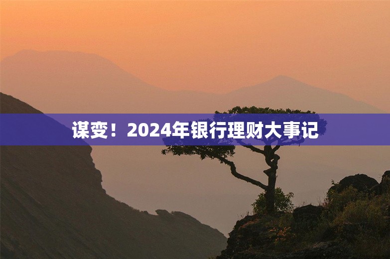 谋变！2024年银行理财大事记