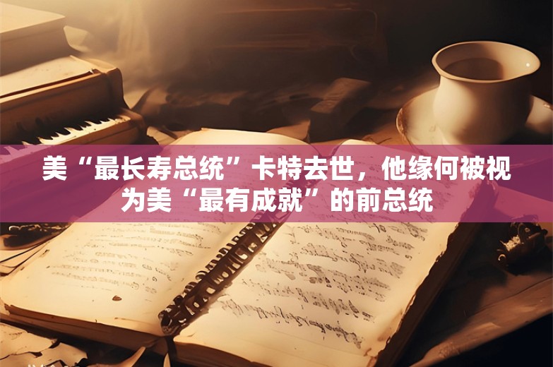 美“最长寿总统”卡特去世，他缘何被视为美“最有成就”的前总统