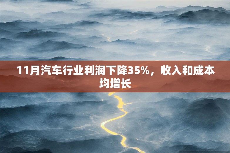 11月汽车行业利润下降35%，收入和成本均增长