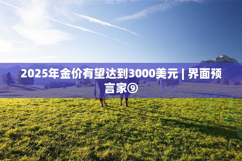 2025年金价有望达到3000美元 | 界面预言家⑨