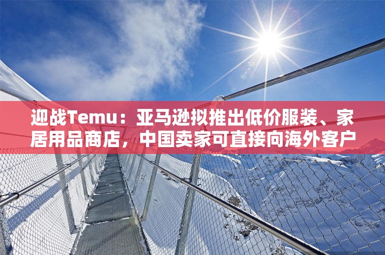 迎战Temu：亚马逊拟推出低价服装、家居用品商店，中国卖家可直接向海外客户发货