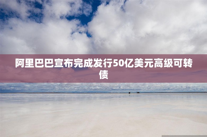 阿里巴巴宣布完成发行50亿美元高级可转债