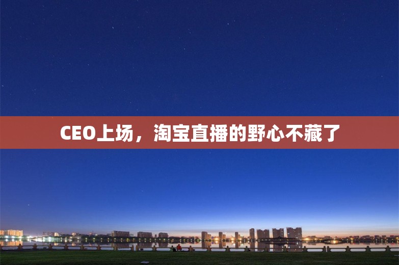 CEO上场，淘宝直播的野心不藏了