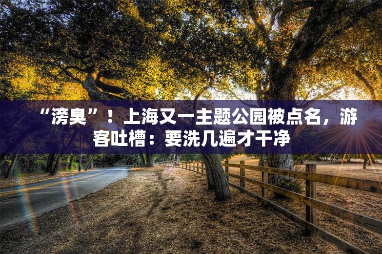 “滂臭”！上海又一主题公园被点名，游客吐槽：要洗几遍才干净