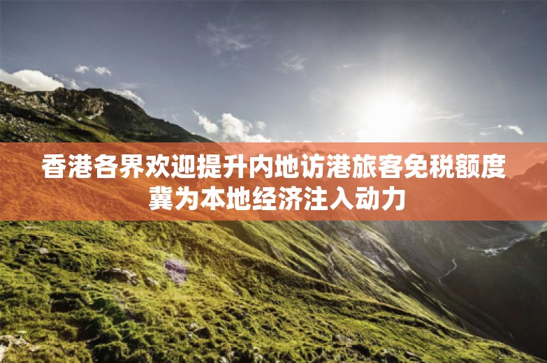 香港各界欢迎提升内地访港旅客免税额度 冀为本地经济注入动力