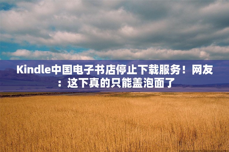Kindle中国电子书店停止下载服务！网友：这下真的只能盖泡面了