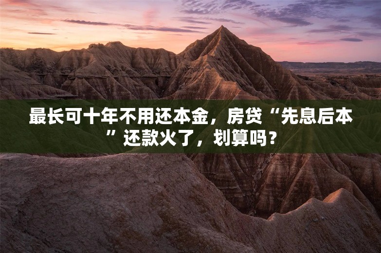 最长可十年不用还本金，房贷“先息后本”还款火了，划算吗？