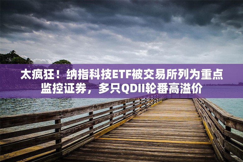 太疯狂！纳指科技ETF被交易所列为重点监控证券，多只QDII轮番高溢价