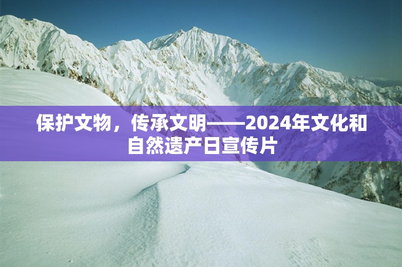 保护文物，传承文明——2024年文化和自然遗产日宣传片