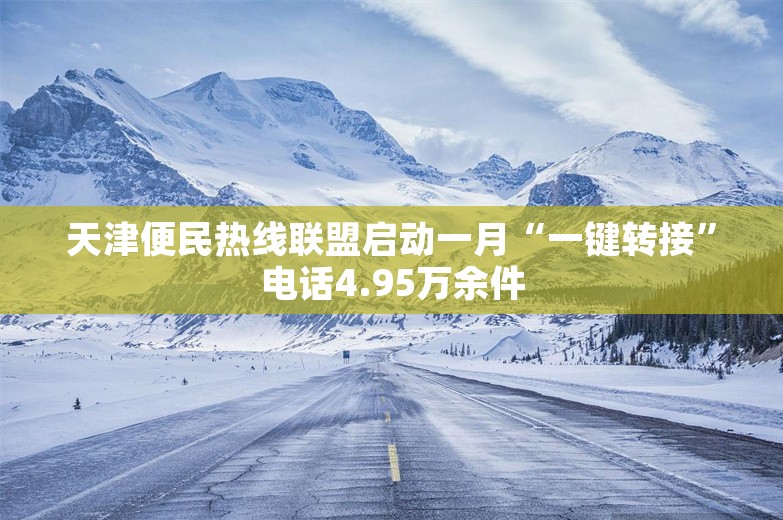 天津便民热线联盟启动一月“一键转接”电话4.95万余件