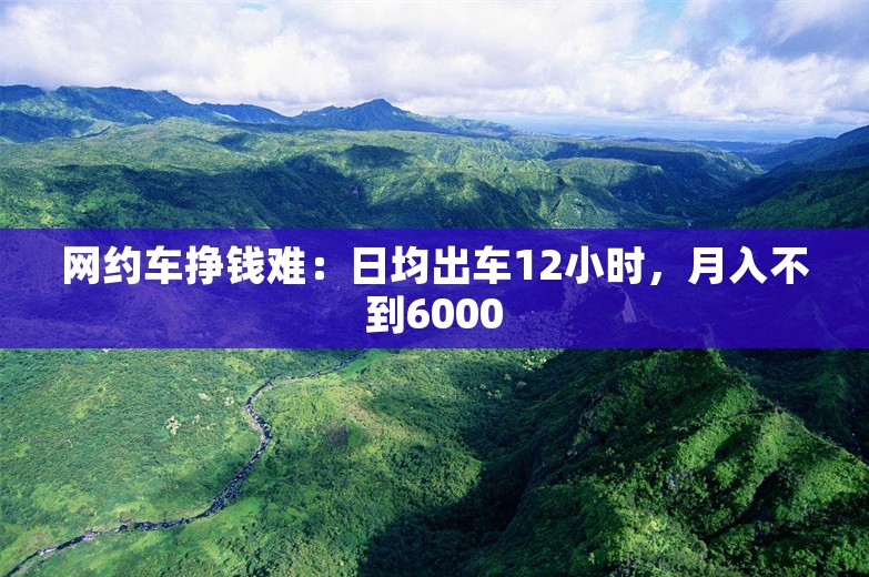 网约车挣钱难：日均出车12小时，月入不到6000