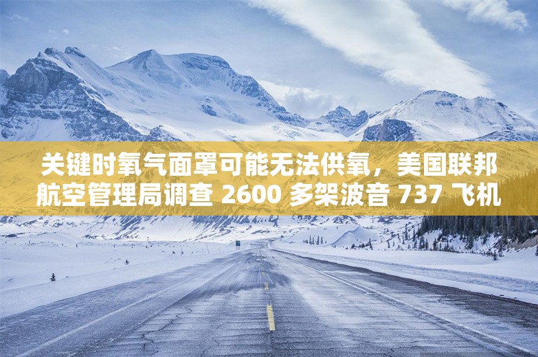 关键时氧气面罩可能无法供氧，美国联邦航空管理局调查 2600 多架波音 737 飞机