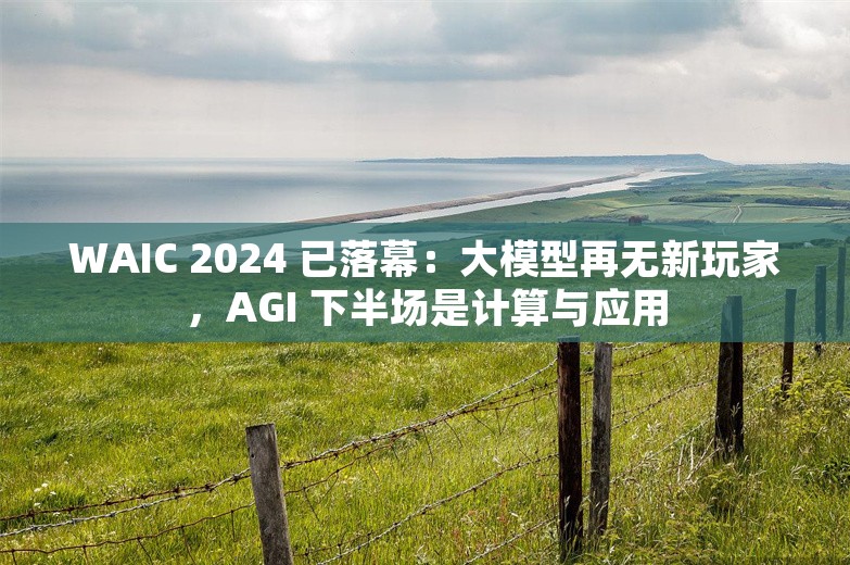 WAIC 2024 已落幕：大模型再无新玩家，AGI 下半场是计算与应用