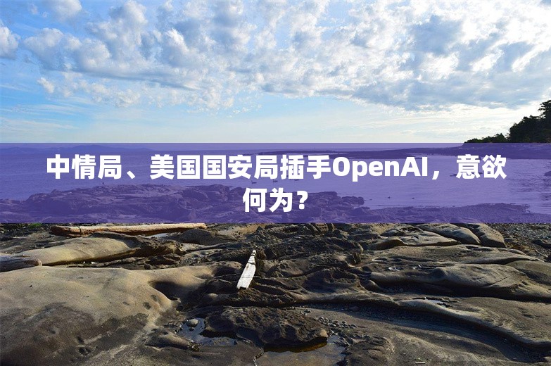 中情局、美国国安局插手OpenAI，意欲何为？