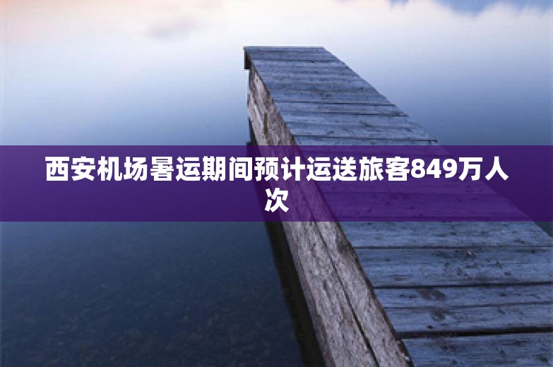 西安机场暑运期间预计运送旅客849万人次