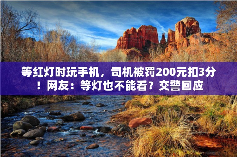 等红灯时玩手机，司机被罚200元扣3分！网友：等灯也不能看？交警回应