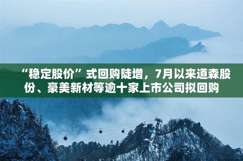 “稳定股价”式回购陡增，7月以来道森股份、豪美新材等逾十家上市公司拟回购