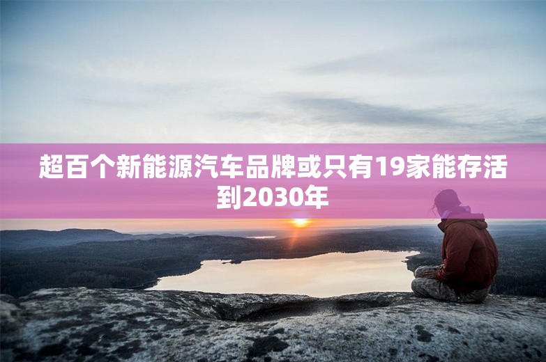 超百个新能源汽车品牌或只有19家能存活到2030年