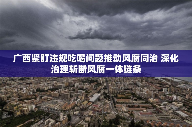 广西紧盯违规吃喝问题推动风腐同治 深化治理斩断风腐一体链条