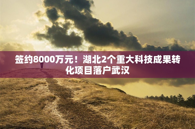 签约8000万元！湖北2个重大科技成果转化项目落户武汉