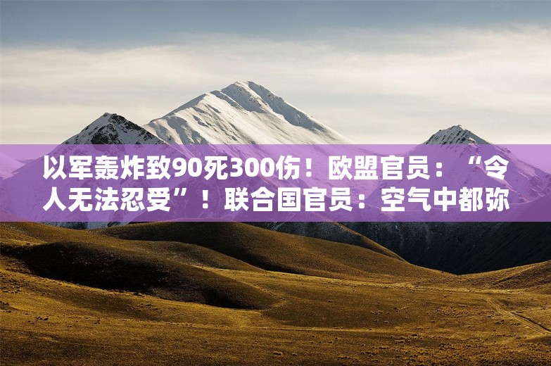 以军轰炸致90死300伤！欧盟官员：“令人无法忍受”！联合国官员：空气中都弥漫着血腥味