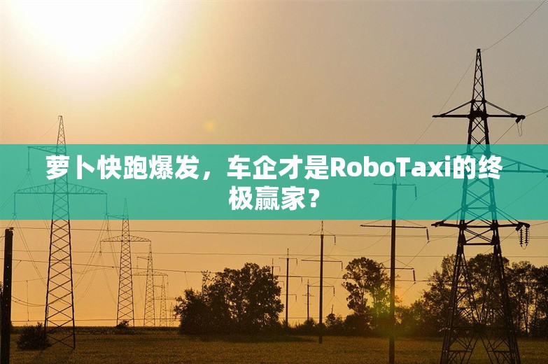 萝卜快跑爆发，车企才是RoboTaxi的终极赢家？