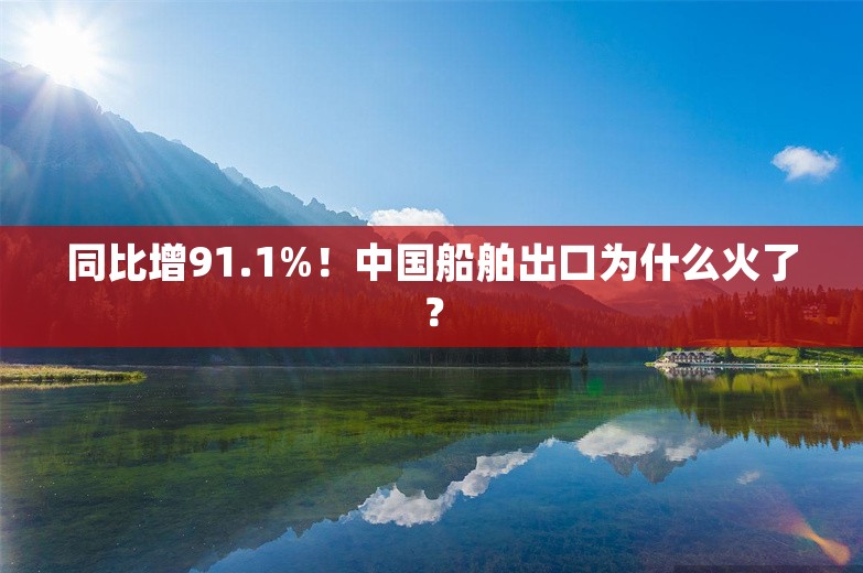 同比增91.1%！中国船舶出口为什么火了？