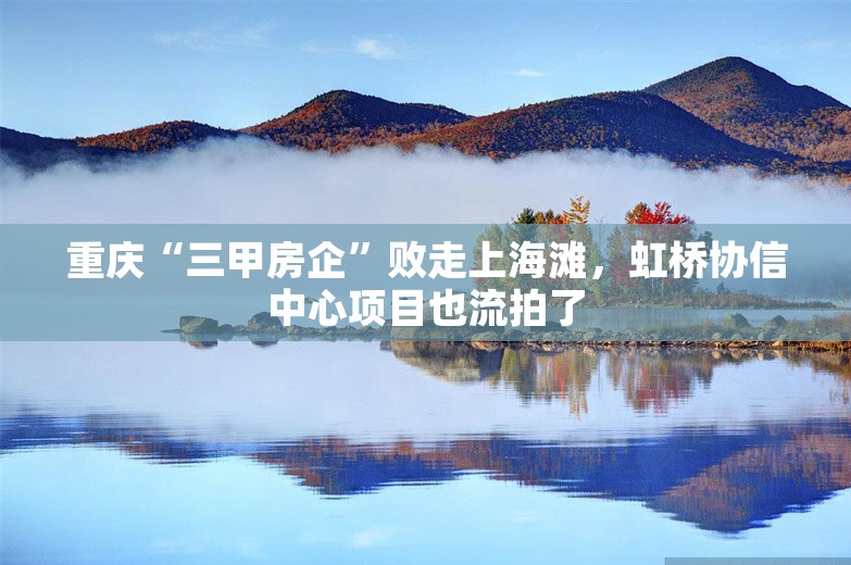 重庆“三甲房企”败走上海滩，虹桥协信中心项目也流拍了