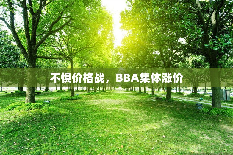 不惧价格战，BBA集体涨价