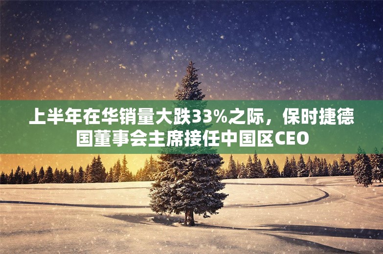 上半年在华销量大跌33%之际，保时捷德国董事会主席接任中国区CEO