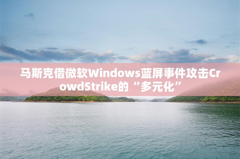 马斯克借微软Windows蓝屏事件攻击CrowdStrike的“多元化”