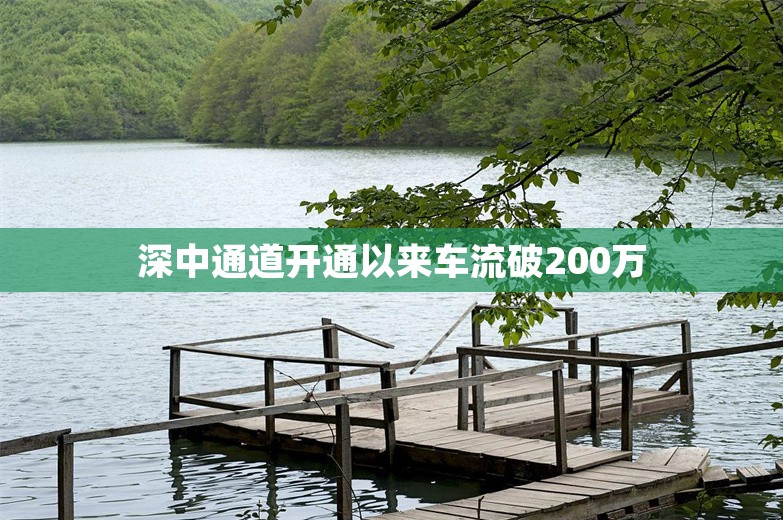 深中通道开通以来车流破200万