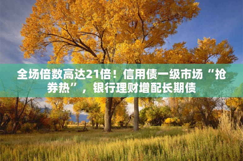 全场倍数高达21倍！信用债一级市场“抢券热”，银行理财增配长期债