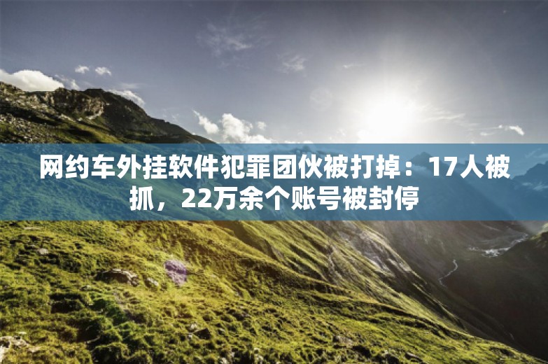 网约车外挂软件犯罪团伙被打掉：17人被抓，22万余个账号被封停